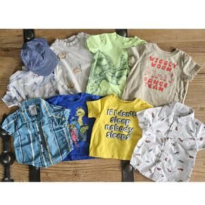 Infant Boy's Tee Shirt Summer Spring Bundle 9 pieces sz 6m4